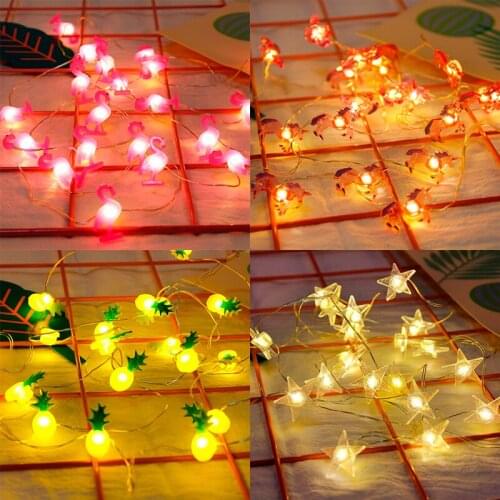 2M Mini LED Flamingo String Light Unicorn Party Decoration 20 Lights Wedding Birthday Party Supplies Baby Shower DIY Home Decor