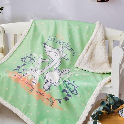 Cartoon Blanket Flannel Fabric Crystal Velvet Fabric Spring Nap Cover Legs Warm Air Conditioning Partner