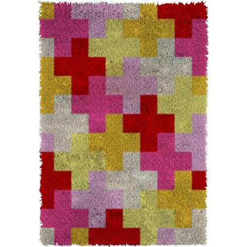 Latch Hook Rug Kits Cross grid Crocheting Carpet Rug 100% Acrylic Yarn Cushion Mat DIY Carpet Rug Home Decor 61cmX85cm