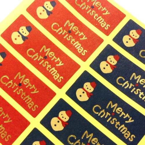 500pcs/lot Christmas Seal Sticker Self-adhesive Red And Blue Snowman Creative Decor Gift Sticker