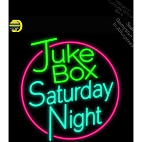 Neon Signs for Juke Box Saturday Neon Light Sign Handcrafted Neon Bulbs sign Glass Neon Bulbs Decorative Pet Shop Sign Cold Neon