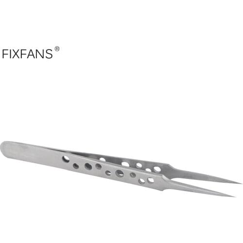 FIXFANS 12cm Ultra Fine Pointed Tip Precision Stainless Steel Tweezers for Electronics Repair PCB SMD Micro Soldering Tools