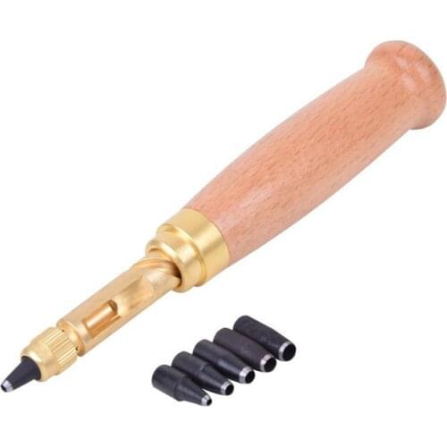 6 Tip Sizes 1.5mm, 2mm, 2.5mm, 3mm, 3.5mm, 4mm Screw Hole Punch/auto Leather Tool Book Drill Craft Kit