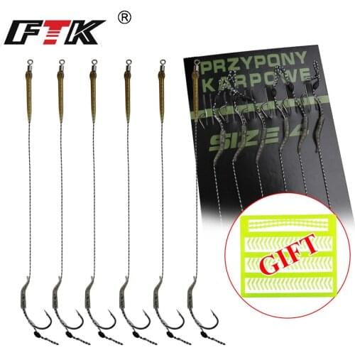 6pcs 8pcs Carp Fishing Hair Rigs Ready Made Boilie Tied Carp Fishing Hook Size 2#4#6#8# Fishing Tackle Accessories Pesca