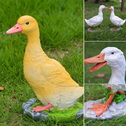 Duck Resin Garden Statue Super Cute Sculpture Outdoor Yard Decoration Pond Lawn Ornament Garden Decoration Outdoor