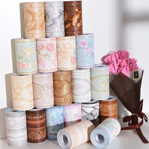 Self-adhesive Baseboard Corner Windowsill Wall Sticker Borders Waistline Flower Figure Living Room Kitchen Bedroom Wallpaper