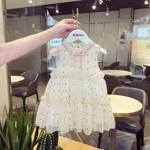 Girls Chiffon Dress Summer Cute Girl Baby Love Print Cake Dress Sleeveless Princess Dresses toddler girl clothes