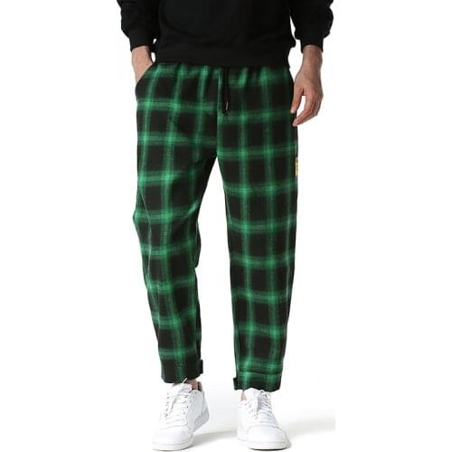 Fashion Plaid Joggers Pants 2021 Brand Japanese Streetwear Jogging Sweatpants Men Harajuku Casual Sports Trousers Men Clothing
