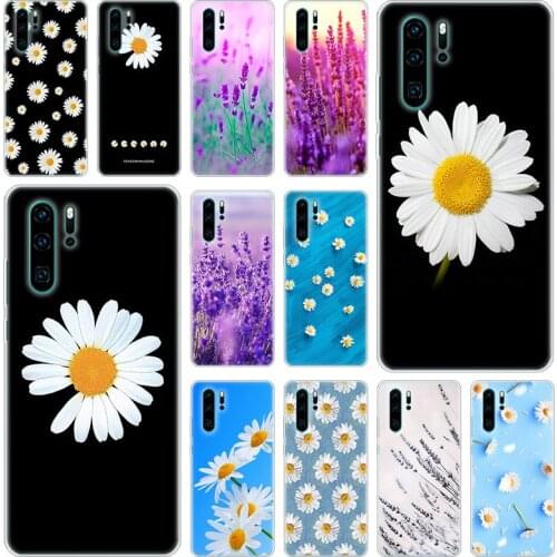 Flower lavender Daisy Silicone Phone Case for Huawei P50 P40 Pro P30 Lite P20 Pro P8 Lite 2017 P Smart Z 2020 2021 Soft Cover