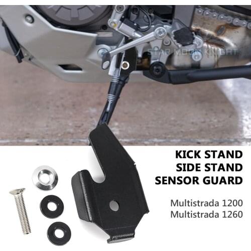 Motorcycle Kick Stand Side Stand Sensor Guard Protector Cover Cap For Ducati Multistrada 1200 1260 Multistrada1260 2015 - 2019