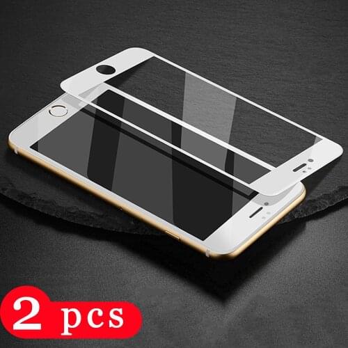 2Pcs HD full cover for iphone 7 plus 8 plus tempered glass phone screen protector protective film on the glass smartphone