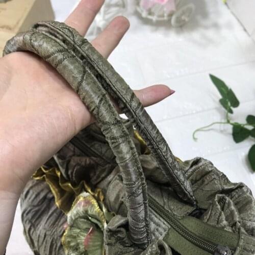 Ladies Appliques Flower Elegant Totes Bag Vintage Womens Handbag Pleated Party Casual Packing Sac Main Femme Bag Colors Pouch