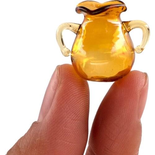 1Pcs 1/12 Doll House Miniature Glass Jujube Jug Simulation Kettle Model Toy For Mini Decoration Dollhouse Accessories
