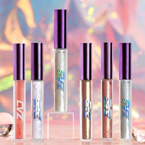 1pc Liquid Sequin Eye Shadow Round Tube Monochrome 6 Colors Easy To Color Pearl Eye Shadow Stick Super Luminous Eye Shadow