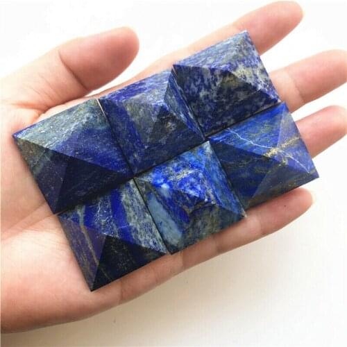 1 Piece Natural Lapis Lazuli Stone Quartz Crystal Pyramid Healing Reiki Chakra Energy Tower Natural Stones and Minerals