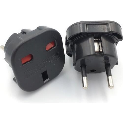 1pc Universal UK to EU Adapter Converter Safety Shutter AC Wall Charger EU Travel Adapter EU Power Adapter British Plug Scoket