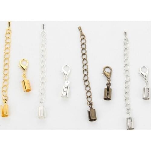 10pcs 5mm Golden Lobster Clasps Hooks Extending chain Round Clip Crimps End Tip Caps Connectors For Jewelry Making DIY Findings