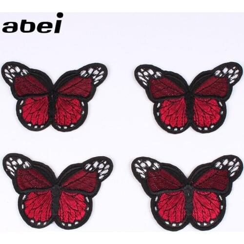 10pcs/lot Embroidery Butterfly Patches Iron On Clothing Stickers DIY Fabric Appliques Handmade Coat Jeans Badge Accessories