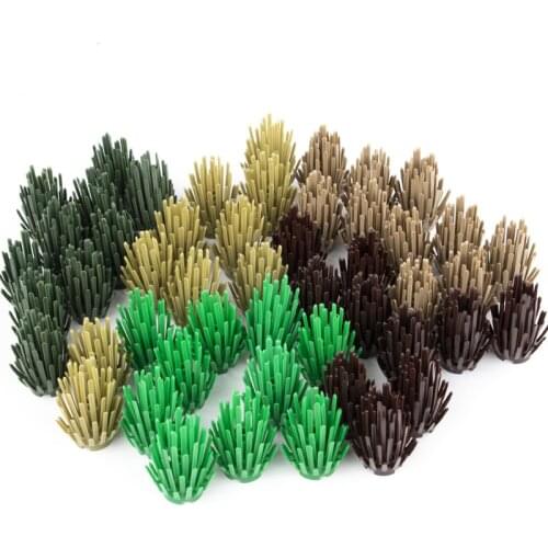 12PCS Garden Accessories Building Blocks Military MOC City Parts DIY Toys Green Bush Grass Tree Plants Bricks Compatible C043