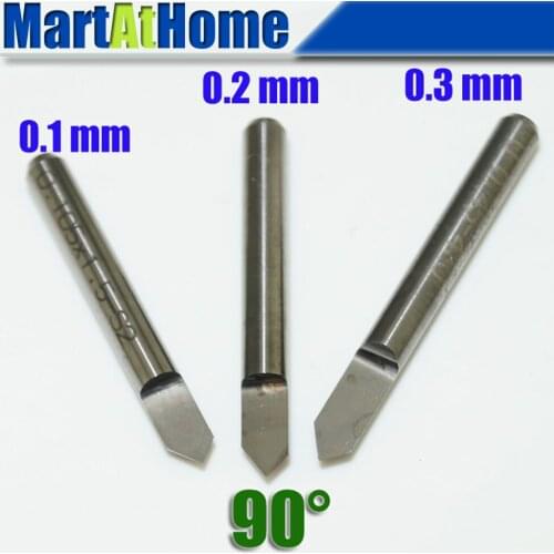 3set/lot Complete Kit Carbide PCB CNC Engraving V Bits 90 Deg 0.1mm,0.2mm,0.3mm Free Shipping #SM471