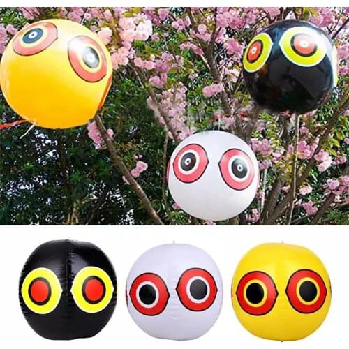 3PC Bird Repellent Scare Eye Balloons Garden Laser Reflective Fake Owl Hanging Scarecrow Scares Bird Pigeons Anti-Bird Repellent