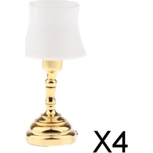 4x1/12 Dollhouse Miniature Table/Desk Lamp Model That Lights Up W/ Lampshade