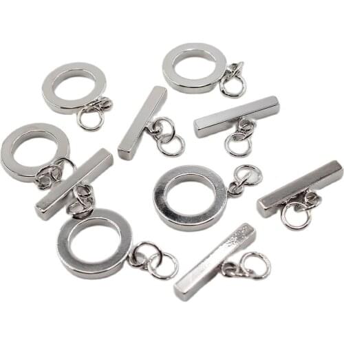 APDGG 5 Pcs Jewelry Findings 20MM Circle Round OT Clasps For Pearl Bracelets Necklaces Making DIY Craft Accessories