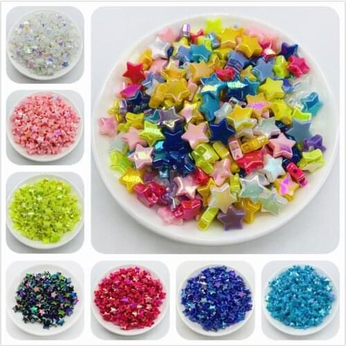 50pcs/Lot 11mm Acrylic Beads Star Shaep Spaced Beads For Jewelry Making DIY Charms Bracelet Necklac Accessories
