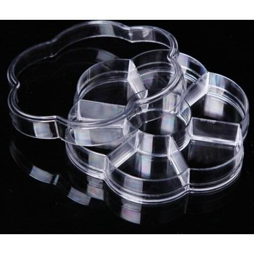 7 grid flower shape needle stitch storage box grocery pill box plastic Organizer Bead Rings Jewelry accessories