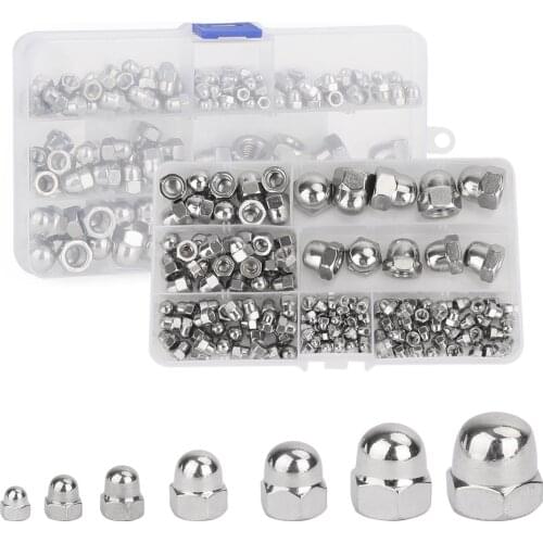 Artudatech 160pcs M3-M12 304 Stainless Steel Hex Acorn Nut Cap Decorative Cover Dome Nuts