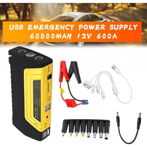 Car Emergency Start Energy Storage System LED Dual USB Car Jump Starter Booster Portable Power Bank Backup Charger Power Supply