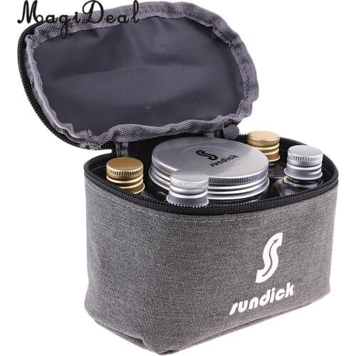 6pcs Salt Pepper Barbecue Spice Jar Condiment Bottle Tin Can with Hand Bag