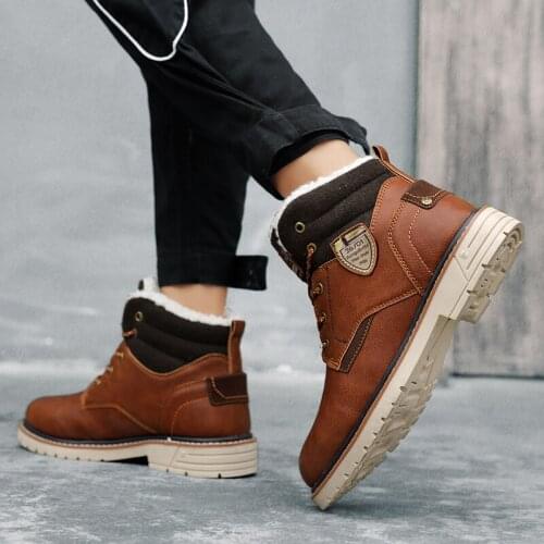 Vintage Boots Men Black Casual Shoes Leisure Mens Winter Footwear Spring And Autumn Boots Sports Sneakers Fashion Man Men