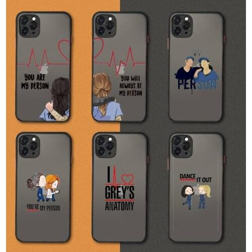 Greys Anatomy Phone Case black matte transparent For iPhone 7 8 x xs xr 11 12 pro plus mini max Clear Funda