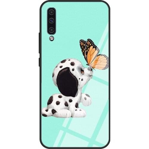 Dalmation Tempered Glass Case For Samsung A52 A12 A32 A42 A72 A31 A51 A71 A40 A50 A70 A20e A21S