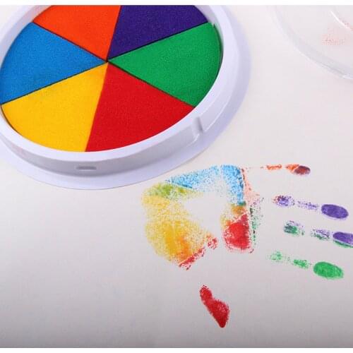 6 Colors DIY Ink Pad Stamp Finger Painting Craft Cardmaking Large Round For Kids Novelty finger paint washable washable