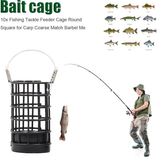 Fishing Bait Cage Hollow Stainless Steel Feeding Lure Trap Feeder Tackle Portable Swim Feeders Lure Cage Fishing Accessories