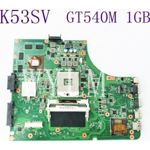 K53SV Motherboard GT540M 1GB N12P-GS-A1 USB 2.0 For Asus A53S X53S P53S K53S K53SV Laptop Mainboard 100% Tested Working Well