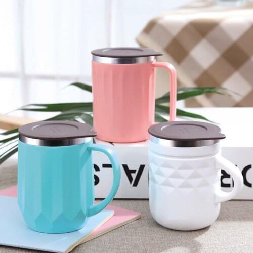 Creative 400ml Stainless Steel Mug Anti-Hot Coffee Tea Milk Cups Handle Drinkware Nice Gifts MJ