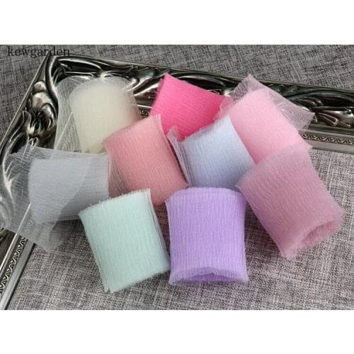 Kewgarden 80mm 8CM Sweet Seersucker Ribbons Handmade Bowknot Yarn Ribbon DIY Riband Accessories 7M/Lot