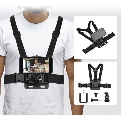 Mobile Phone Belt Strap Mount Chest Strap Holder for Smart Phone Universal Vlogger Shooting Sports Action Cameras Accessories