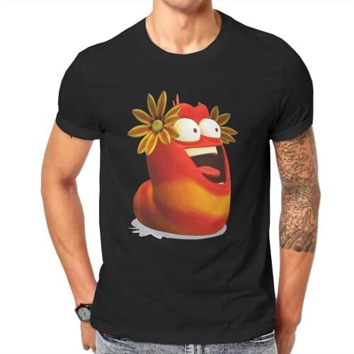 LARVA TShirt for Men Animasi Cartoon Art Basic Casual Sweatshirts T Shirt Novelty New Design Loose