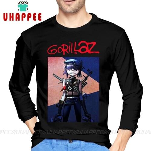 Chalamet Gorillaz Mens O-neck Print Long Sleeve Custom Large Size Under Shirt Vintage T-shirts For Men On Sale