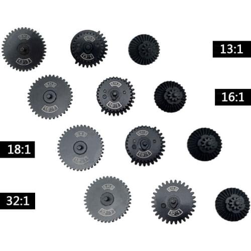 13/16/18/32:1 Steel Helical Reinforcement Low Noise High Torque High Speed Gear Set for Airsoft FB /JM Gen.8 / JM Gen.9 Gearbox