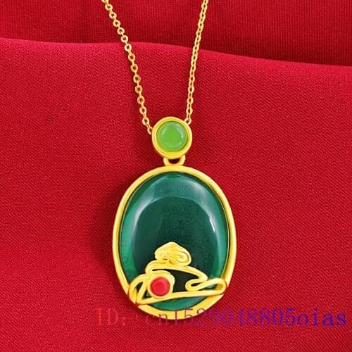 Jade Cloud Pendant Natural Chalcedony Zircon Women Fashion Necklace Jewelry Chinese 925 Silver Gemstone Gifts Crystal Charm