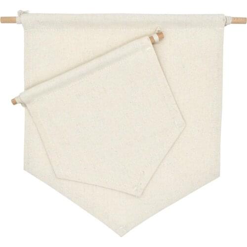Nordic Blank Cotton Brooch Pin Badge Holder Hanging Wall Display Banner Flag Room Decoration Wall Hanging Gifts