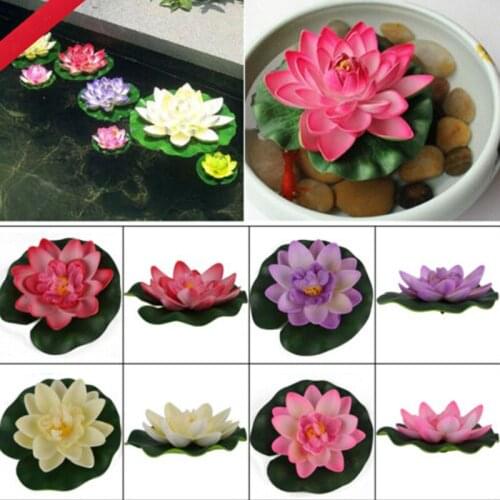 NEW 1PC Floating Artificial Lotus Ornament for Aquarium Fish Tank Pond Water lily Lotus Fake Flowers Home Decoration Wholesale