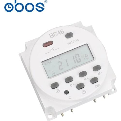 OBOS brand rechargeable 220V timer digital programmable time switch with 1m-168H time range 16 times on off per day/weekly