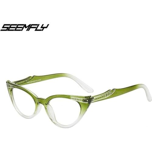 Seemfly Retro Cat Eye Women Reading Glasses Female Classic Candy Color Frame Clear Lens Presbyopic Eyeglasses Diopter 0 To +4.0