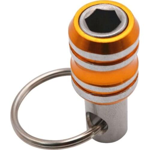 OOTDTY 1/4inch Hex Shank Screwdriver Bits Holder Extension Bar Drill Screw Adapter Quick Release Keychain 3 Colors